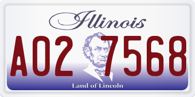 IL license plate A027568