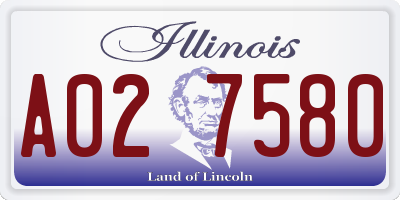 IL license plate A027580