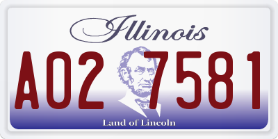 IL license plate A027581