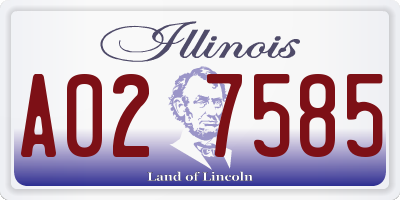 IL license plate A027585