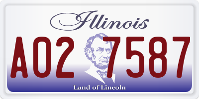 IL license plate A027587