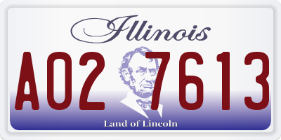 IL license plate A027613