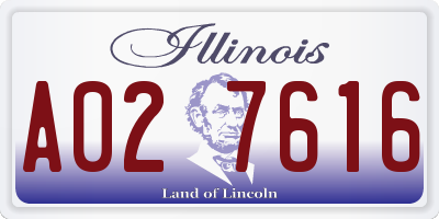 IL license plate A027616