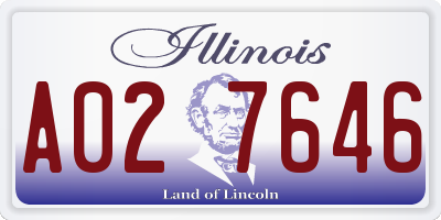 IL license plate A027646