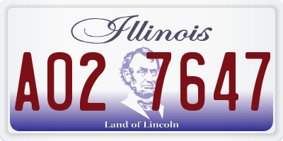 IL license plate A027647
