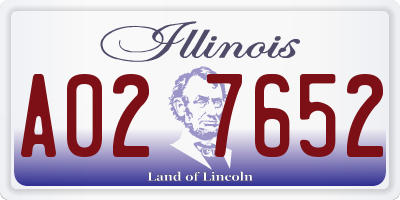 IL license plate A027652