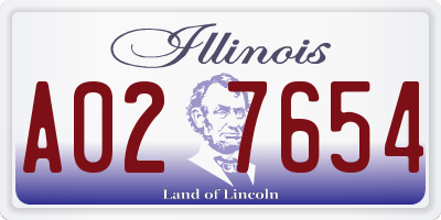 IL license plate A027654