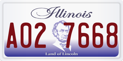 IL license plate A027668