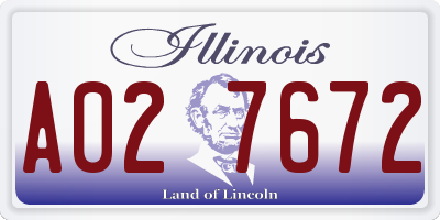 IL license plate A027672