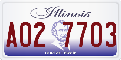 IL license plate A027703