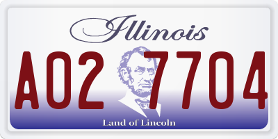 IL license plate A027704