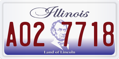 IL license plate A027718