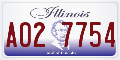 IL license plate A027754