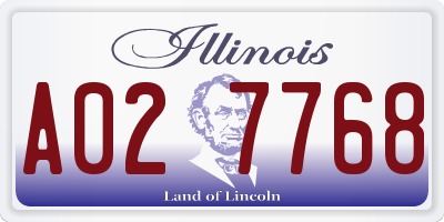 IL license plate A027768