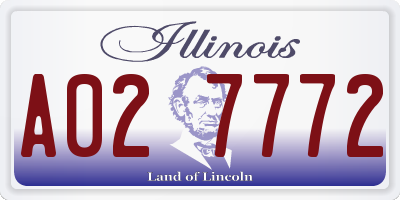 IL license plate A027772