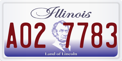 IL license plate A027783