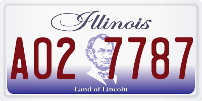 IL license plate A027787