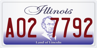 IL license plate A027792