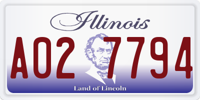 IL license plate A027794