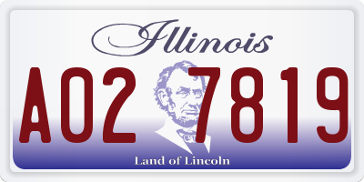 IL license plate A027819