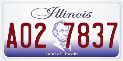 IL license plate A027837