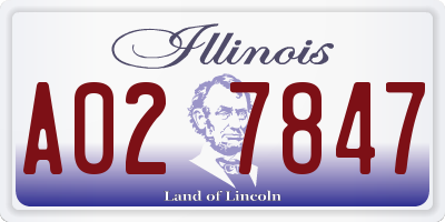IL license plate A027847