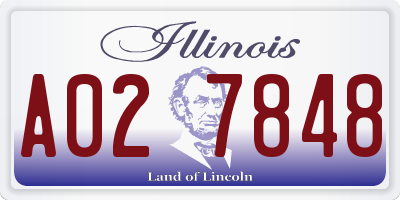 IL license plate A027848