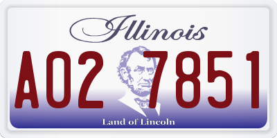 IL license plate A027851