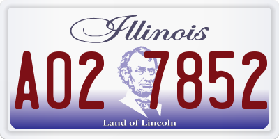 IL license plate A027852