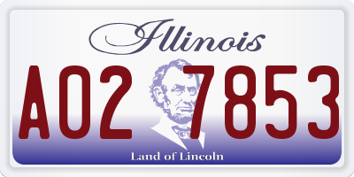 IL license plate A027853