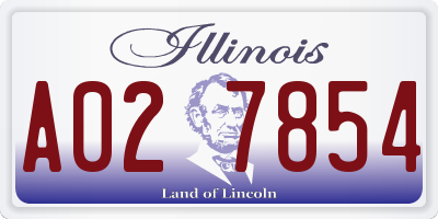 IL license plate A027854