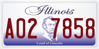 IL license plate A027858
