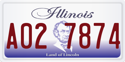 IL license plate A027874