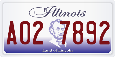 IL license plate A027892