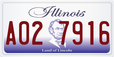 IL license plate A027916