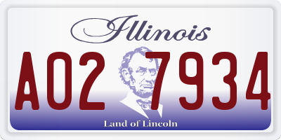 IL license plate A027934