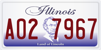IL license plate A027967
