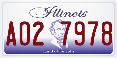 IL license plate A027978