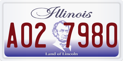 IL license plate A027980