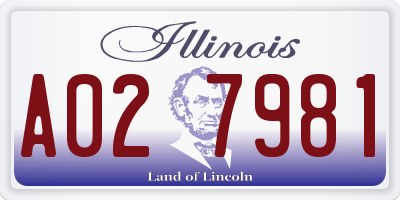 IL license plate A027981