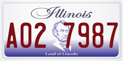 IL license plate A027987
