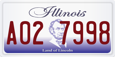 IL license plate A027998