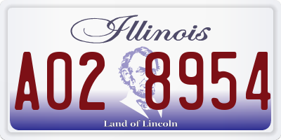 IL license plate A028954