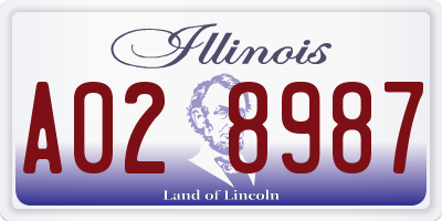 IL license plate A028987