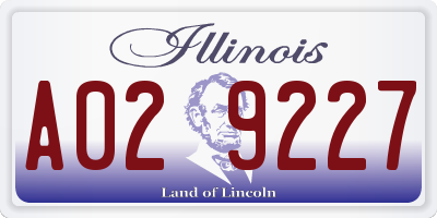 IL license plate A029227