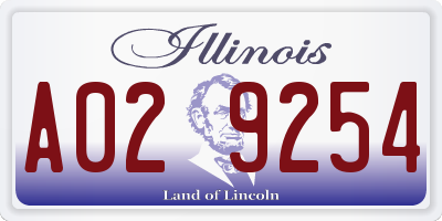 IL license plate A029254