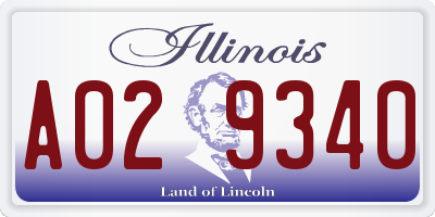 IL license plate A029340