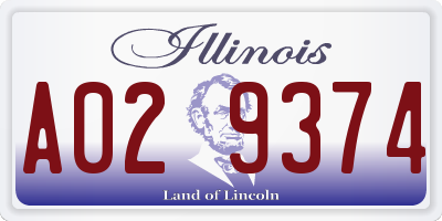 IL license plate A029374