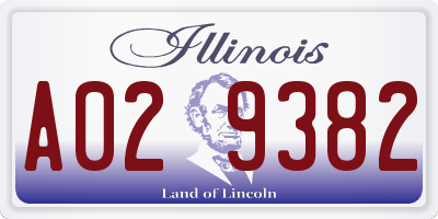 IL license plate A029382