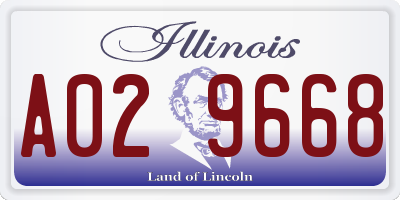 IL license plate A029668